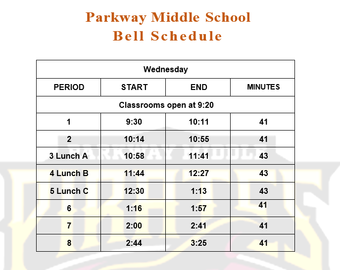 Bell Schedule 2024 Wed